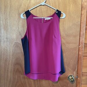 41 Hawthorn Magenta and Navy Sleeveless Blouse